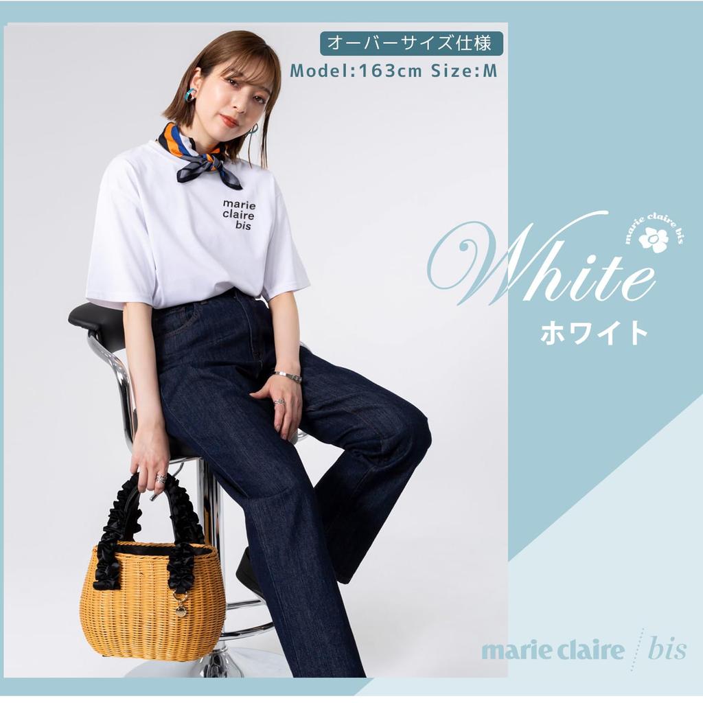 Marie Claire Women's Short Sleeve T-Shirt, Sweat Stain Resistant, Crew Neck, Round Slit, Quick Drying, Cotton Blend, Solid Color, Summer Wear, White