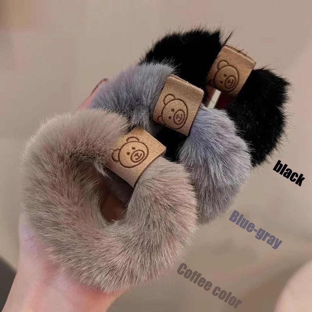 Plush Fluffy Autumn Winter Elastic Hair Bands for Women And Girls Large Intestine Ponytail Holder Hair Rings 1/3PCS Hair Accesso