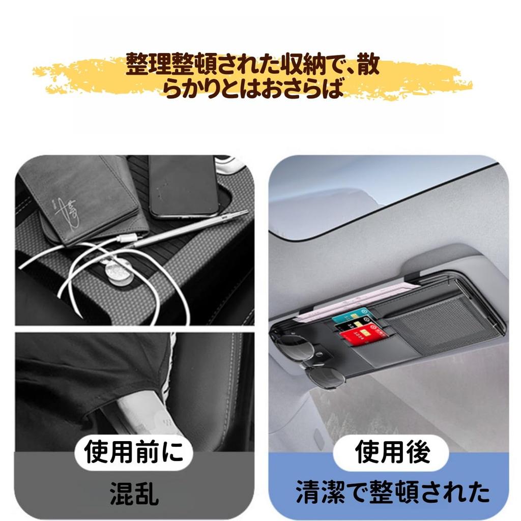 RAKSONIC Occhiali da Auto Facile Visiera Parasole per Auto Tasca Portaoggetti per Piccoli Oggetti Compatibile con Tutti i Veicoli Clip, Installazione, Tasca, Custodia,