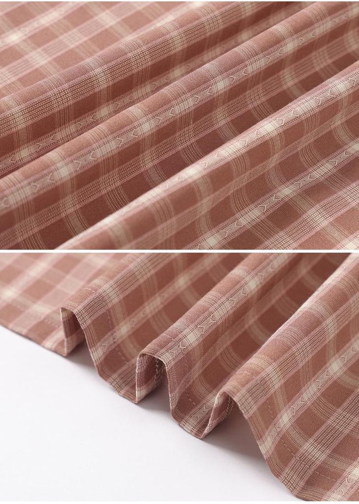 2026 Stylish Plaid Print Top for Middle-Aged & Elderly Women - Mom's Summer Fashion Shirt