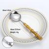 304 Stainless Steel Bamboo-Handled Knife Fork Spoon Set for Hotel Tableware and Western Food, Thickened Dessert Spoon and Steak Knife Fork.