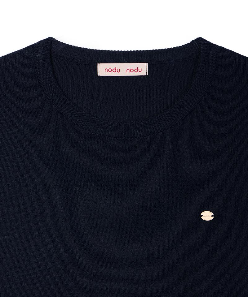 Nodeuyuumeon Basic Crew Neck Round Knit [Navy]