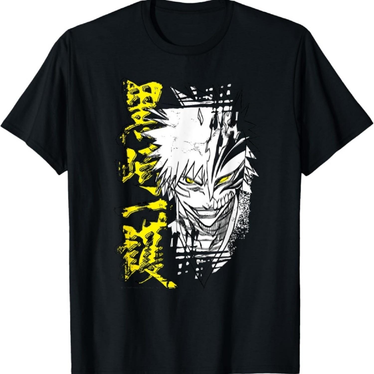 Bleach Ичиго Холлоу Контурный Эскиз Аниме Футболка S