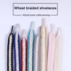 Luxury Flat Braided Rope Shoelaces for Sneaker Twist Cotton Weave Classic Shoe Laces Marshmallow Textured Shoelace for Women Man