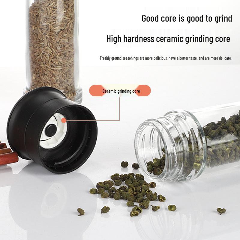 Glass Spice Jars with Rotating Multi-Hole Lids - Airtight Shakers for Pepper, Powder, and Kitchen Grinders