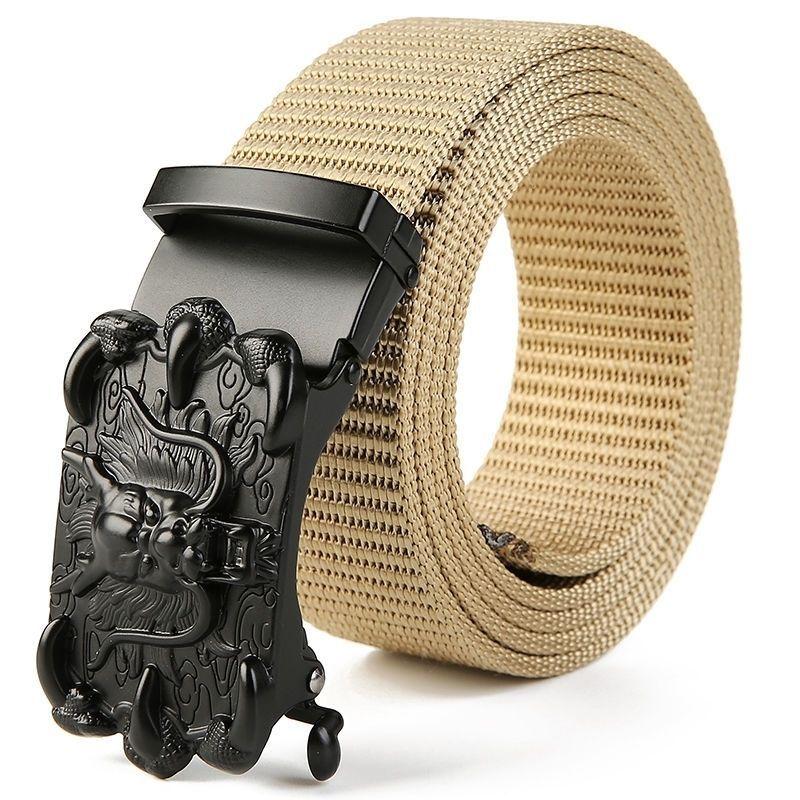 Men'S Nylon Belt Business Automatic Buckle Belt Casual Canvas Toothless Buckle Belt Strength Delivery