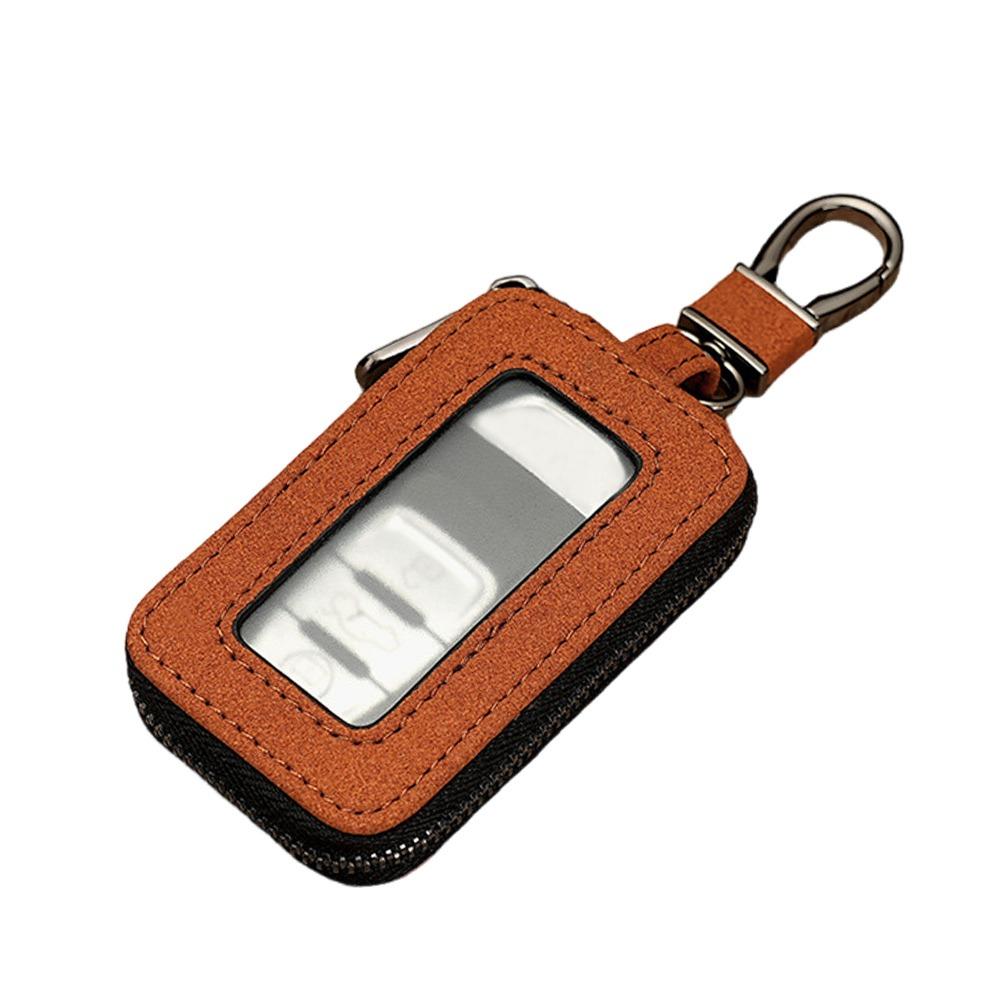 Universal Leather Car Key Bags Zipper Classic Key Pouch Hook Keychain Holder Men Women
