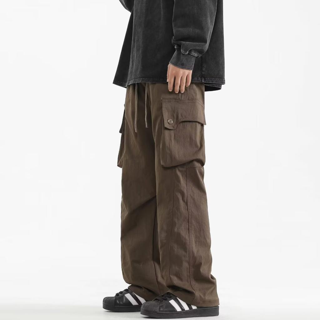 Pants men's overalls loose straight autumn new charge pants multi-pocket versatile straight casual trousers tide