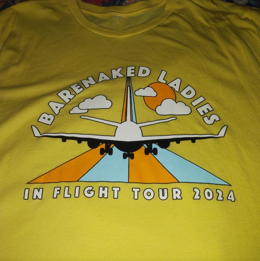 Barenaked Ladies In Flight Tour Adult TShirt Yellow Cotton SU265 Unisex T-Shirt S