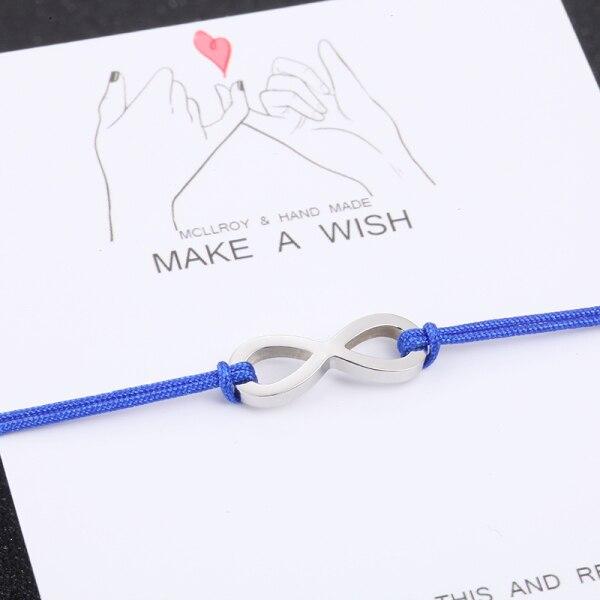 Couples Red Bracelets Women Stainless Steel Beads Infinite Love Black Rope Bracelet Women Weaving Adjust Bracelet For Women Gift