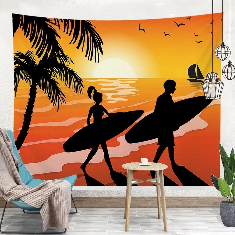 Sunset Beach Landscape Pattern Tapestry Fashion Home Decor Bedroom Living Room Tapestry