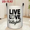 Laundry Basket - Vibrant Volleyball Theme "LIVE LOVE Volleyball", with Handle/Foldable Laundry Basket/Multi-functional Clothes Storage Basket, Suitabl