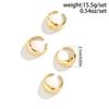 Gold Color Smooth Geometric Open Rings Set For Women Exaggerated Metal Irregular Thick Chunky Ring Jewelry Gift