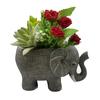 Resin Elephant Shaped Planter Cute Animal Flower Pot for Indoor Plants Small Cactus Pot for Office Home Desktop Decor