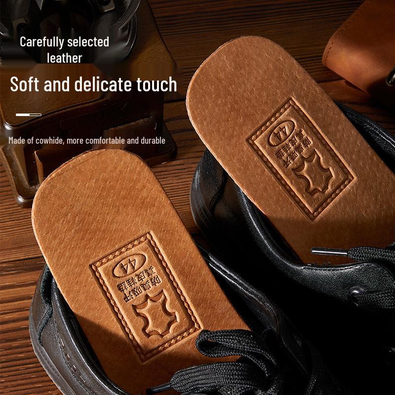 Breathable, Odor-Free Summer Leather Insoles for Men & Women - Sweat-Absorbing Sports Shoe Inserts In Cowhide & Pigskin.