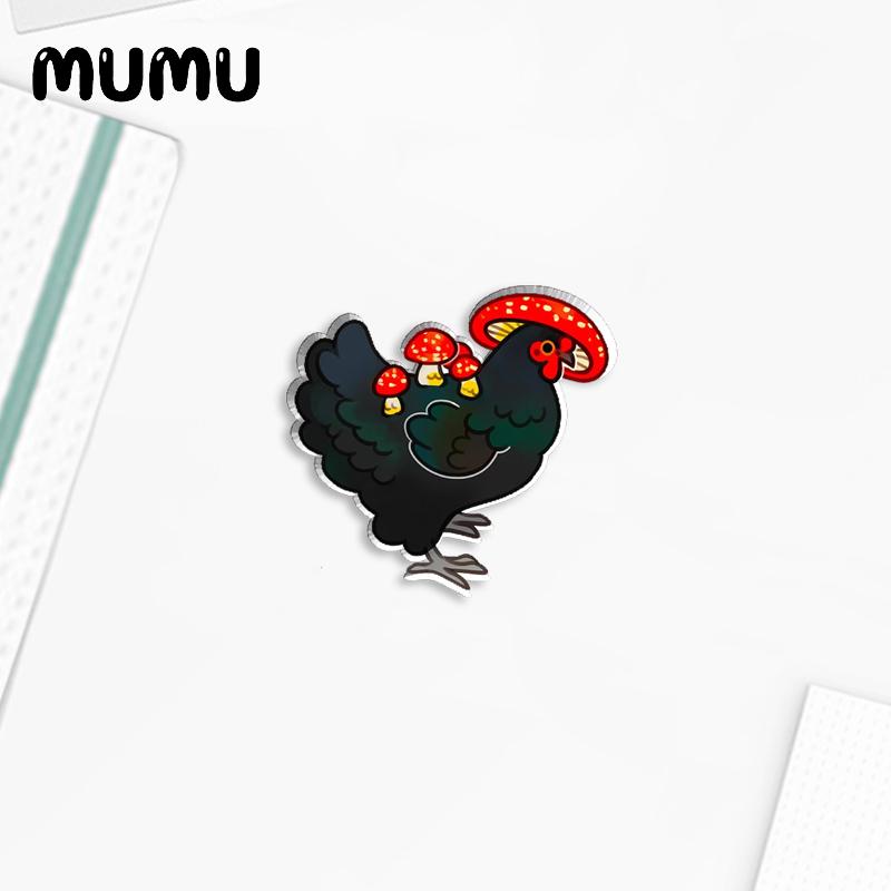 2023 Neue Blume Huhn Anstecknadel Niedlicher Hahn Acryl Broschen Handgefertigt Epoxid Schmuck Hemd Tasche Abzeichen