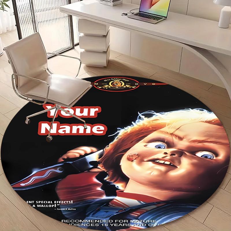 Personalized C-Chucky Round Chair Office Rug - Perfect for Mat, Office Chair & More - Ideal Gift for Birthdays and Holidays