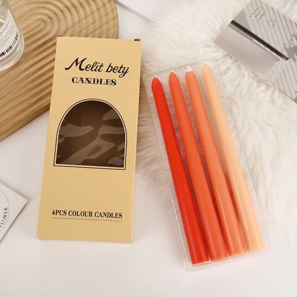 

Gradient Color Morandi Color Long Pole Candle Home Romantic Candlelight Dinner Decoration Wedding Pole Wax