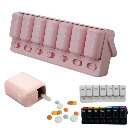 Weekly Pill Organizer 7 Day Travel Pill Case Daily Medicine Box One Time A Day Medication Reminder Portable Pill Box for Fish Oil Supplements