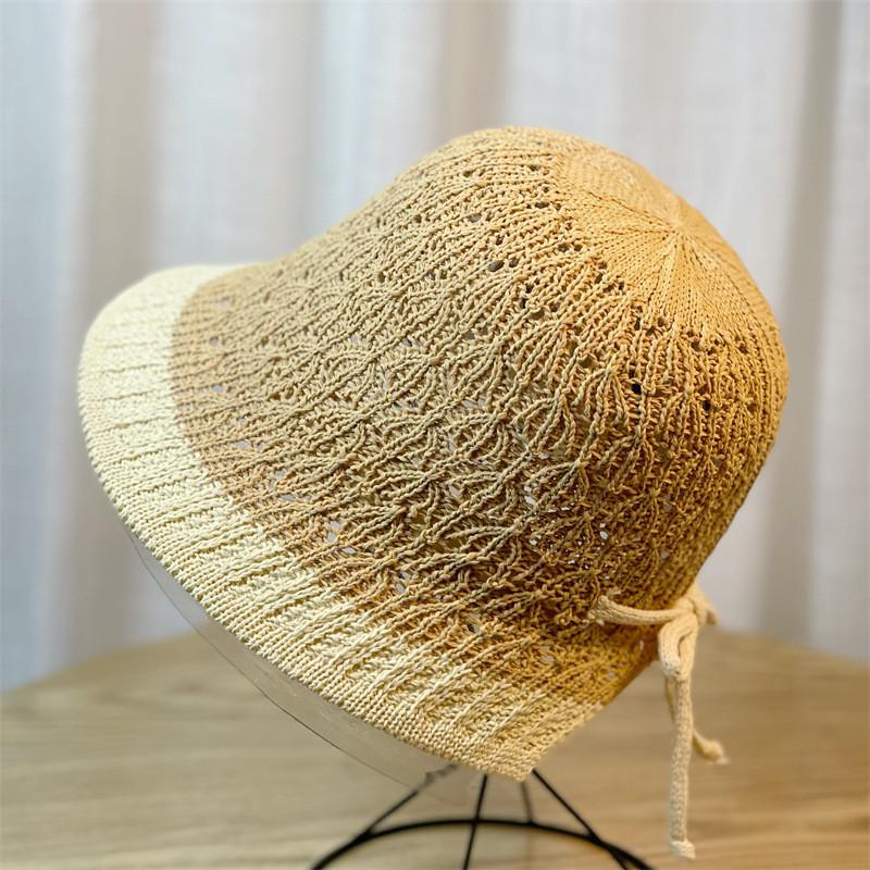 Adjustable Black White Beige Khaki Fisherman Hat With Big Brim For Women Spring Summer
