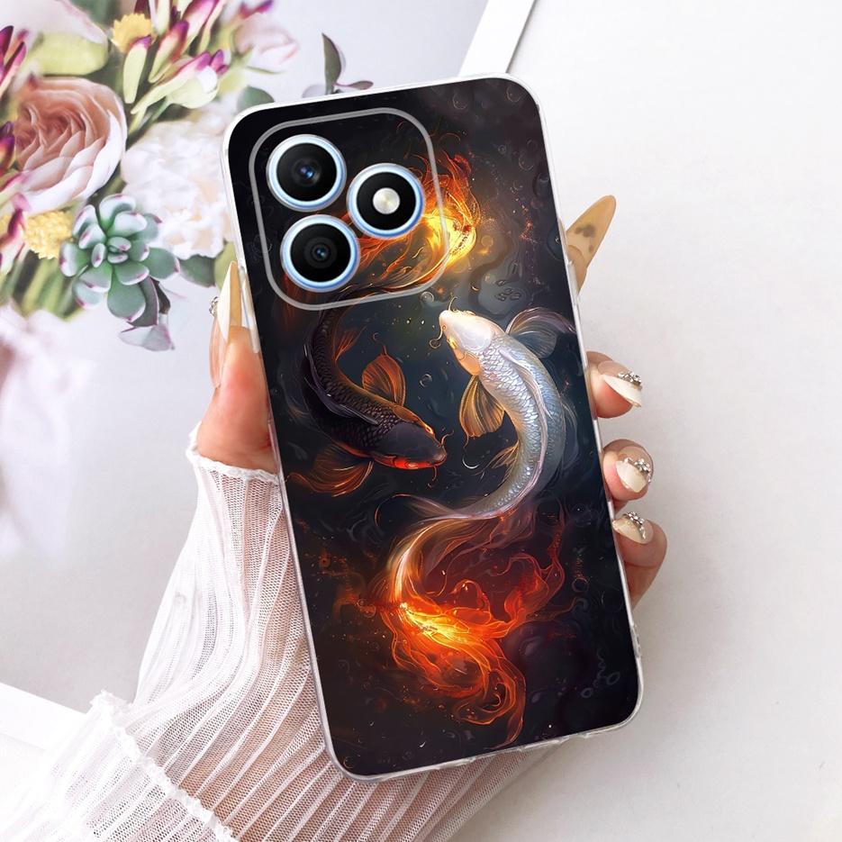 For Honor X8d 4G Case Cute Love Heart Painted Cover Soft Silicone Slim Phone Case For Honor X8d X 8d HonorX8d 4G Back Cover Bags