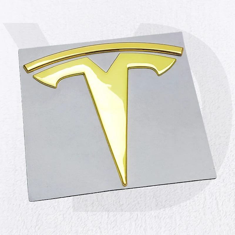 For Tesla Model 3 S X Y Roadster Cybertruck Metal Car Front Hood Cover Emblem Sticker Styling Auto Rear Trunk Badge Accessories