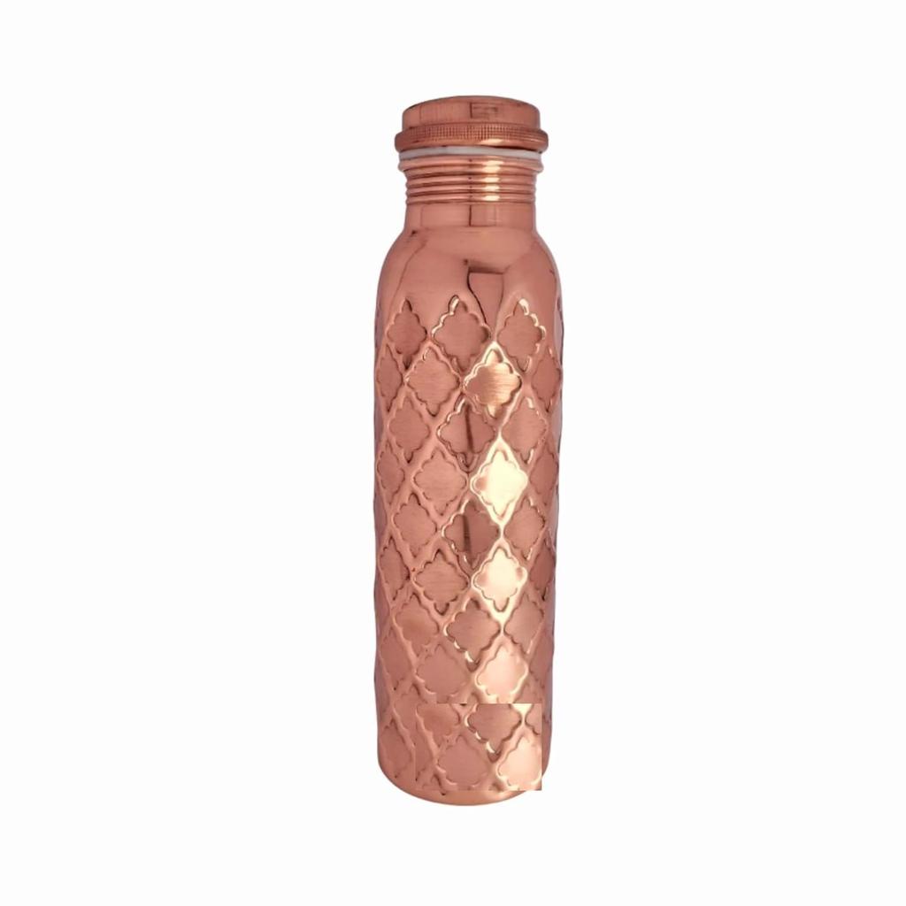 Pure Copper Water Bottle 950ml | Leak-Proof Ayurvedic Drinkware | Eco-Friendly Plain Copper Bottle 1000 ml (Pack of 1)