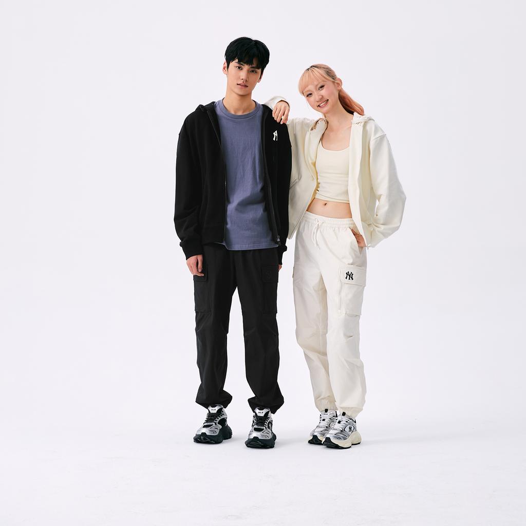 New MLB New York Yankees Anti-Slip Wear-Resistant Low-Top Chunky Sneakers Unisex Black 3ASHWD15N-50BKS