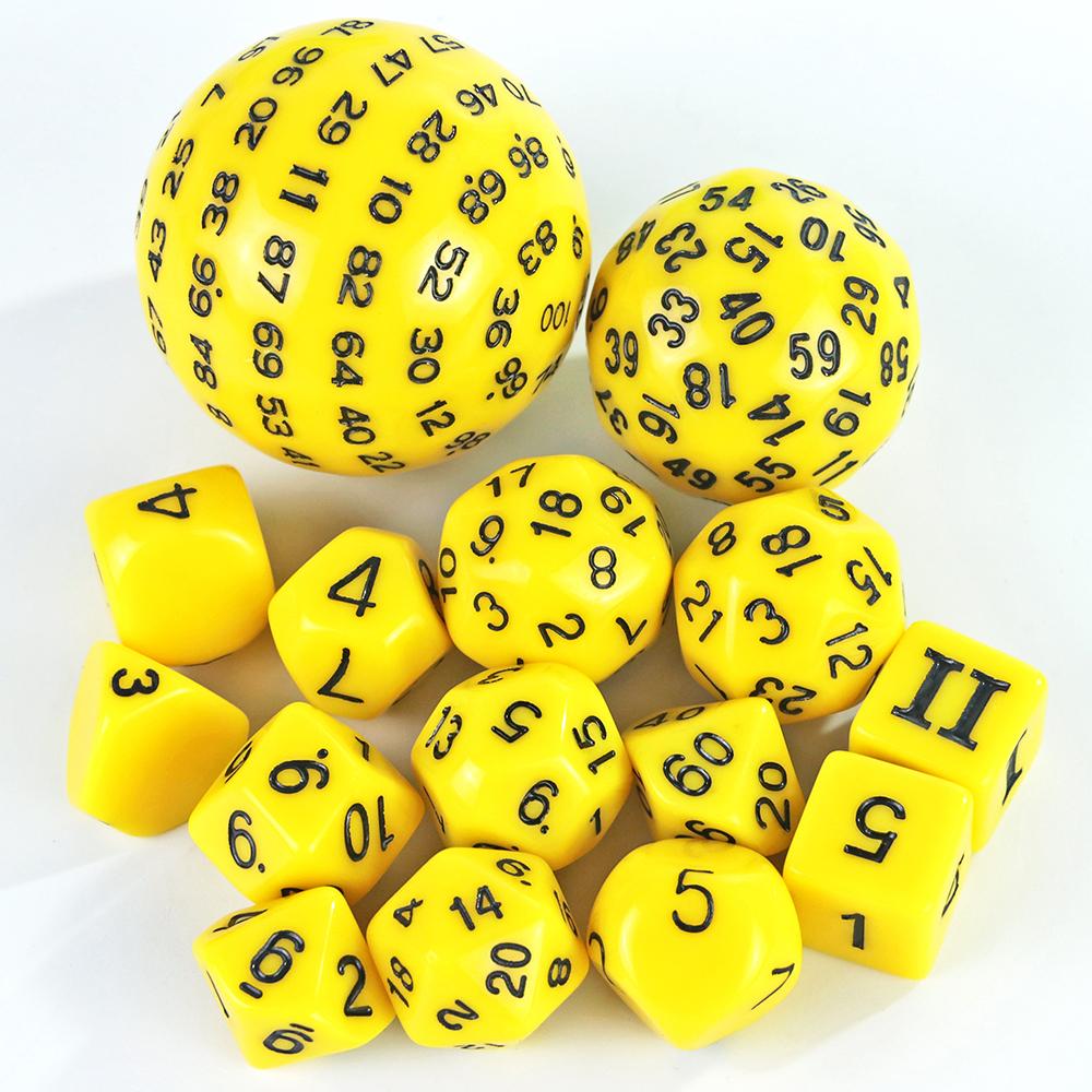 Polyhedral Dice Set, Game Dice Set Acrylic 15Pcs D4-D100 with Bag for DND Role Playing Game