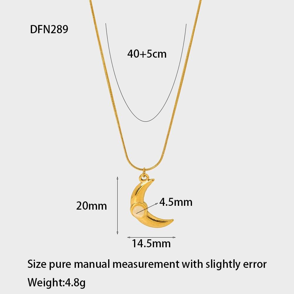 European and American retro moon sunflower pendant necklace stainless steel plated 18k gold jewelry accessories niche design