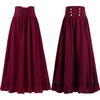 Halloween Renaissance Pirate Skirt Medieval Court Style Irregular Long Dress Party