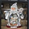 Snowman Santa Claus Wall Clings Stickers Music Box Christmas Stickers Window Glass Decor Waterproof Decals