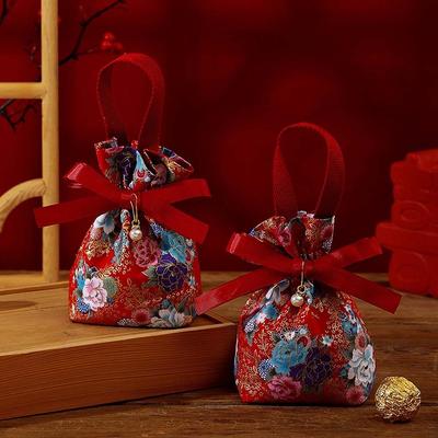 Korean Style Wedding Candy Bag Cloth Gift Wedding Candy Box Gift Bag Coin Purse Wallet Jewerly Packing Ribbon Bowknot Handbag