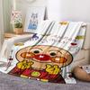1PC Anpanman Print Flannel Blanket, High quality All Seasons, Home Decor, Warmth and Comfort, Perfect for Christmas Gifts