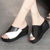 Fashion Comemore Women's Wedges Slippers Summer Colorblock Thick Soled Sandals Fashion Outdoor Casual Shoes Ladies Platform Flip Flops