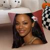 Fashion Elegant Charming ZZoe Saldana Cushion Cover Linen Pillow Case Soft Breathable Protective Couch Room Decoration