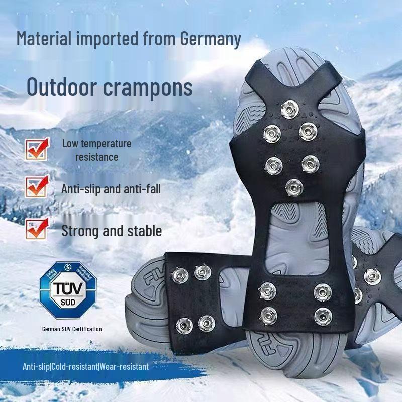 Outdoor Anti-Slip Ice Claw Shoe Covers for Rock Climbing & Snowfield Use - Simple 5810 Teeth.