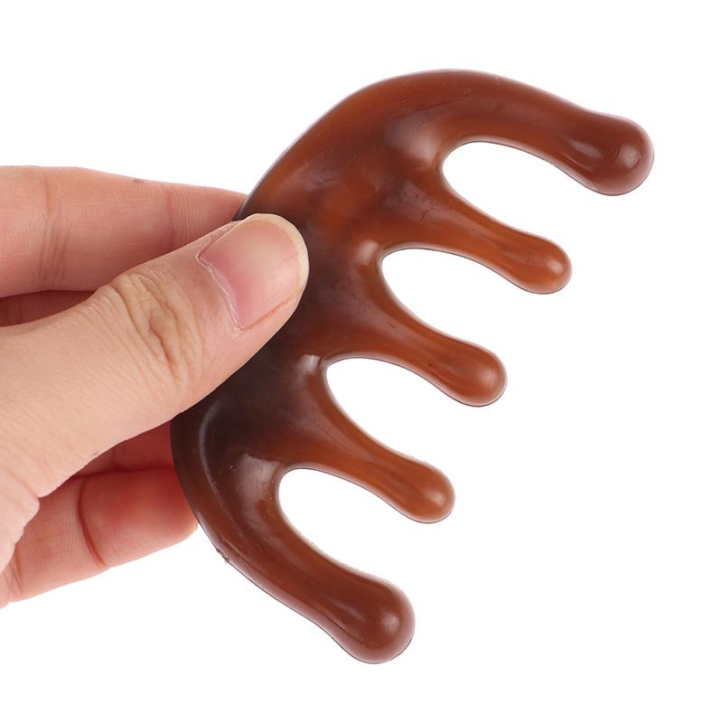 

Гребень для массажа меридианов с пятью зубцами, безручный китайский акупунктурный гребень для головы, кровообращение, скребок для кожи головы, терапия