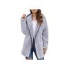 Women's Casual Solid Color Hooded Fleece Sweatshirt Long Sleeve Lapel Fleece Top For Autumn Winter