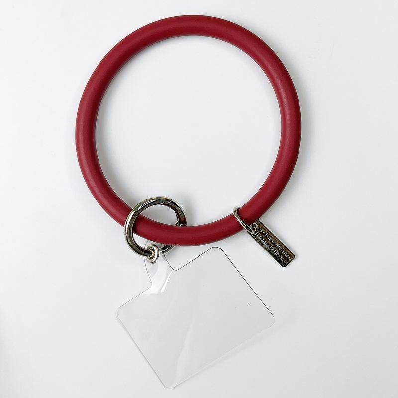 Wristlet Keychain Key Ring Bracelet Key Chain Silicone Wristband Silica Gel Circle Simple Unisex Trendy Keyring Round Plastic