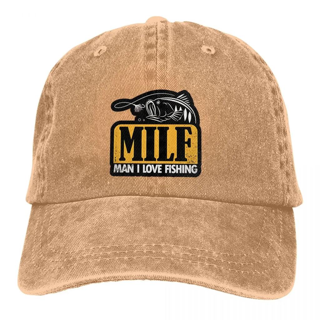 MILF Man I Love Fishing Baseball Caps Peaked Cap Fishing Sun Shade Hats for Men