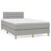 Vidaxl Letto Continentale Con Materasso, Grigio Chiaro, 120X190 Cm Tessuto