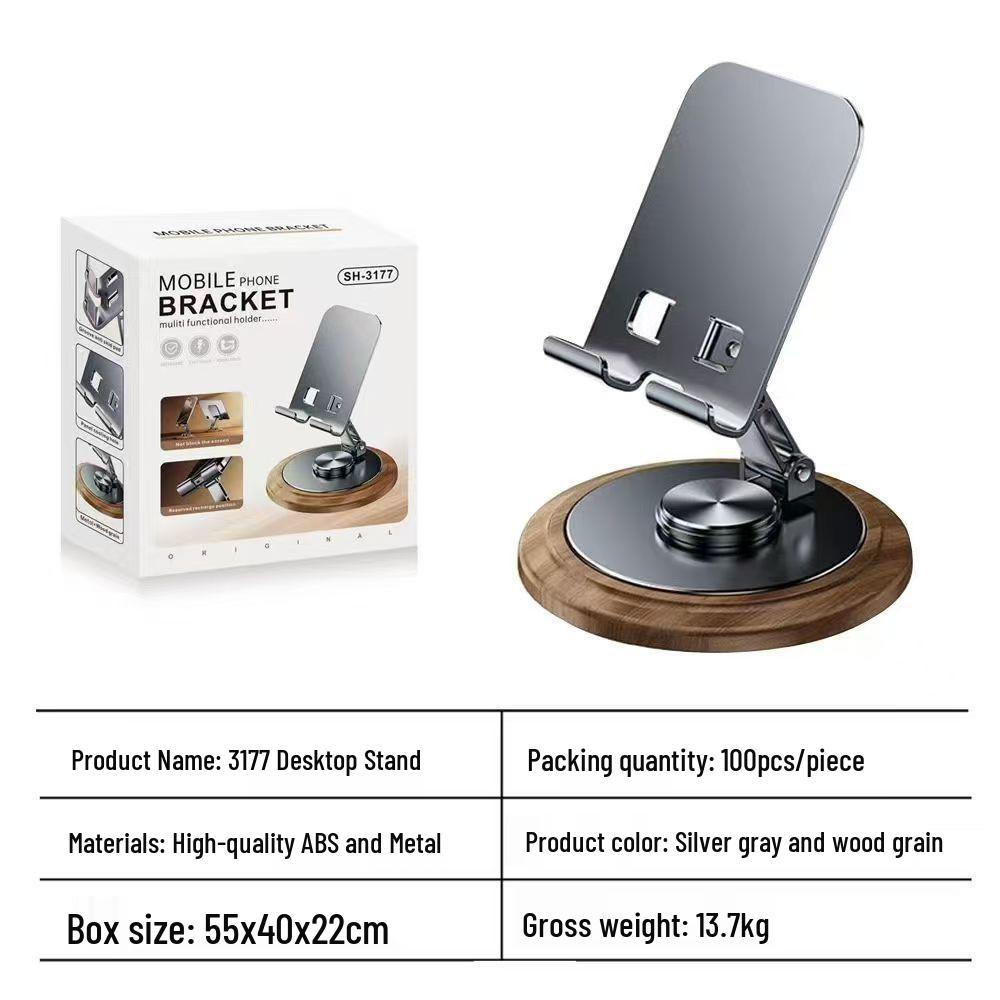 360° Rotating Metal Phone & Tablet Holder - Adjustable Folding Stand for Live Streaming