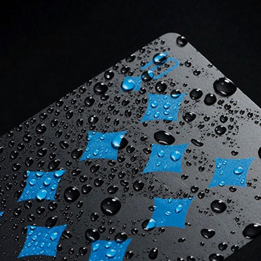 54 stk Fint kvalitet Plast PVC Poker Vanntett Svart Spillekort Kreativ Gave Praktiske Pokerspillekort
