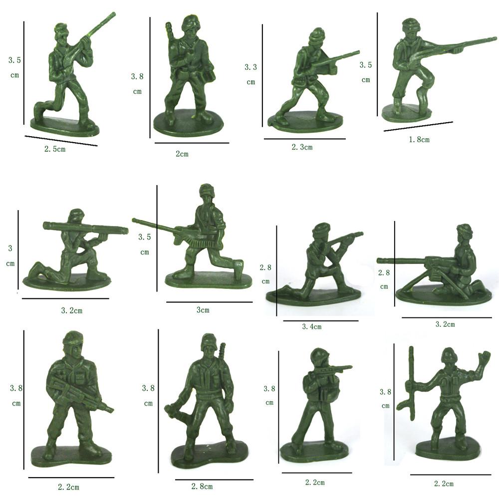 100 pcs Military Playset Plastic Toy Soldiers  Men 3.8cm Figures