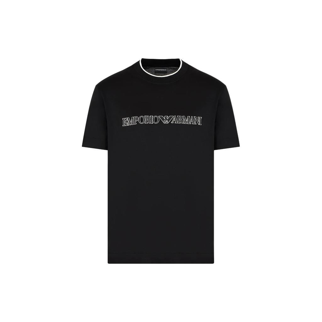 EMPORIO ARMANI Lyocell blend Jersey T shirt With Asv Logo Raised Embroidery 3D1TD4-1JUVZ-09R0