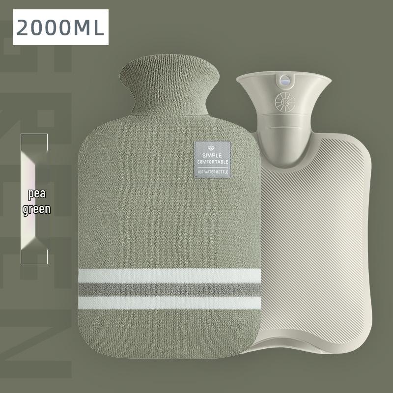 Transparent PVC Hot Water Bottle, Portable Stomach Warmer, Large Size, Plush Fabric, Cute Design, Ideal for Students.
