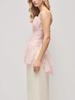 Pink Strapless Ruched Waist Vest - French Sweet Style, Stunning One-Shoulder Design