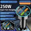 250W PD Car Charger QC3.0 Fast Charge One To Six Car Cigarette Lighter Plug 5 Port Car Charger Flash Charge with Digital Display