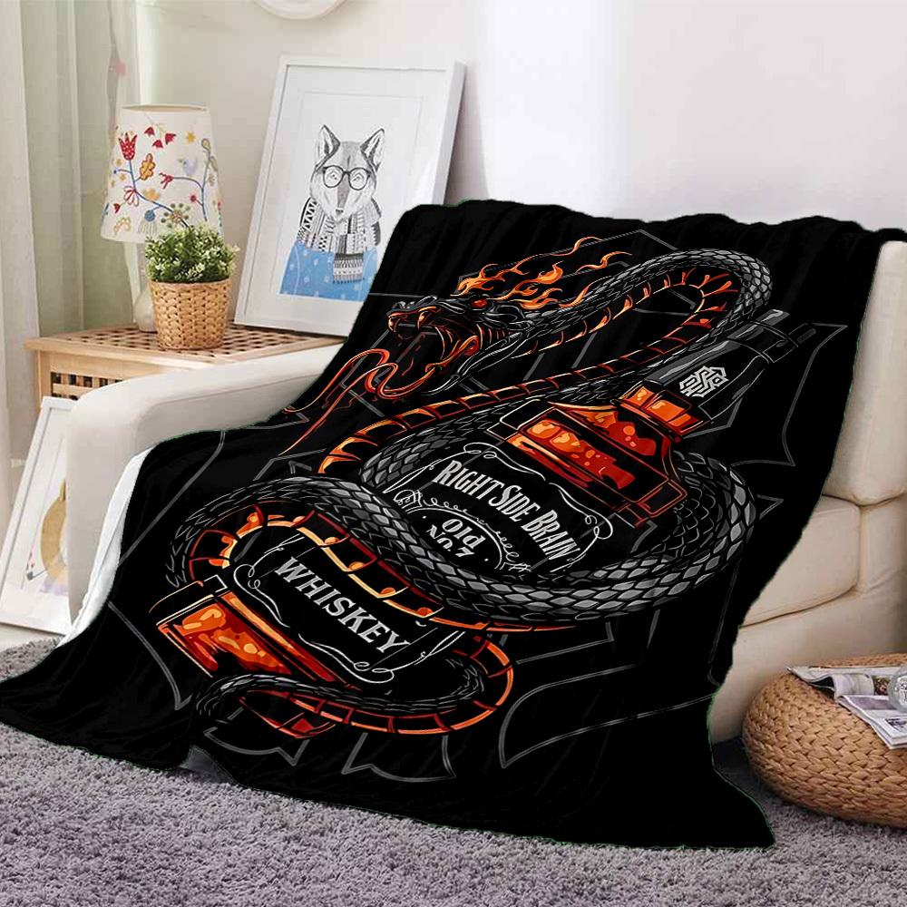 1pc Whiskey Snake Blanket Lightweight Flannel Blanket Throw Blanket For Sofa, Bed, Travel, Camping, Livingroom, Office, Couch